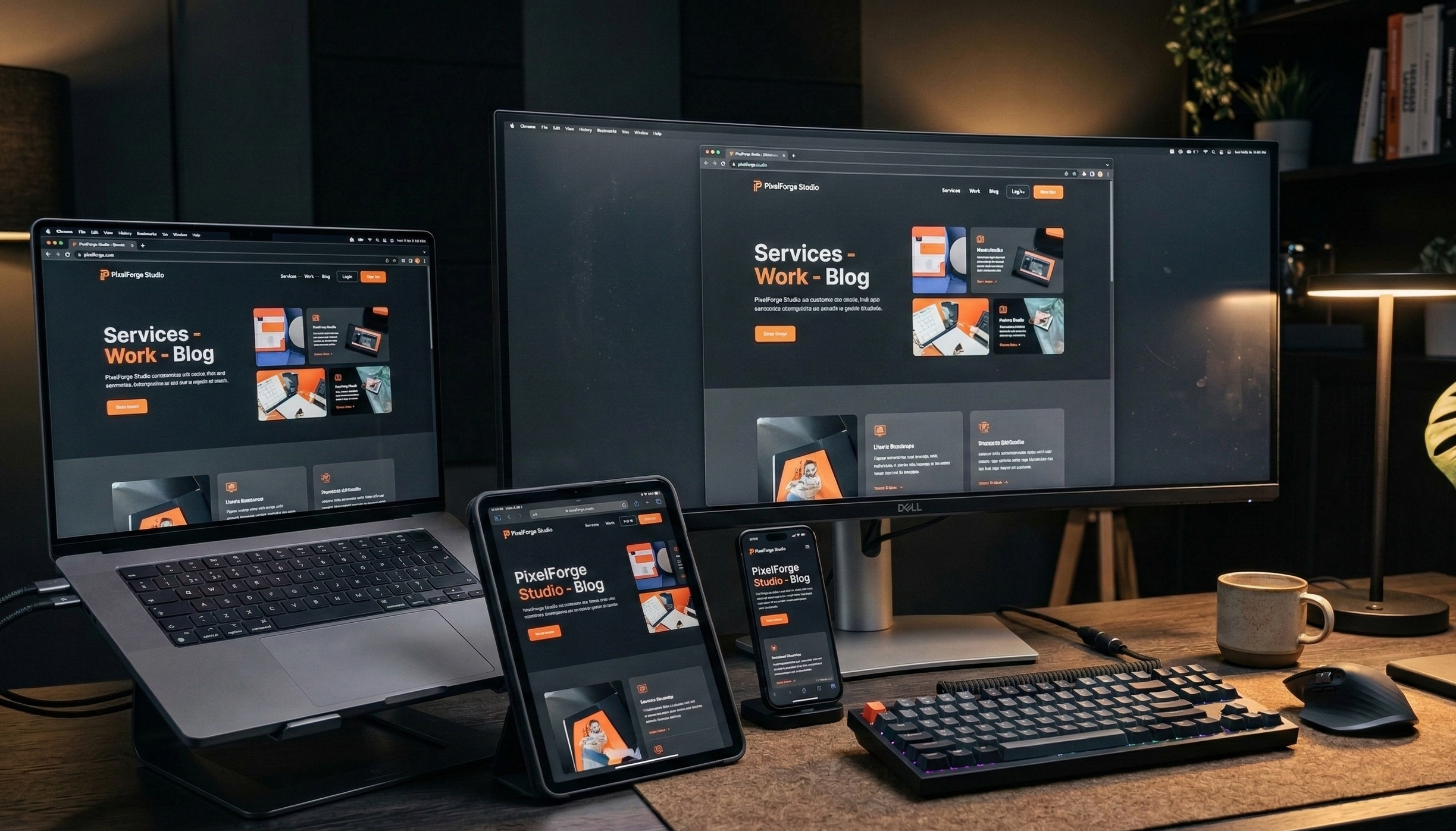 Modern dental website design on multiple devices